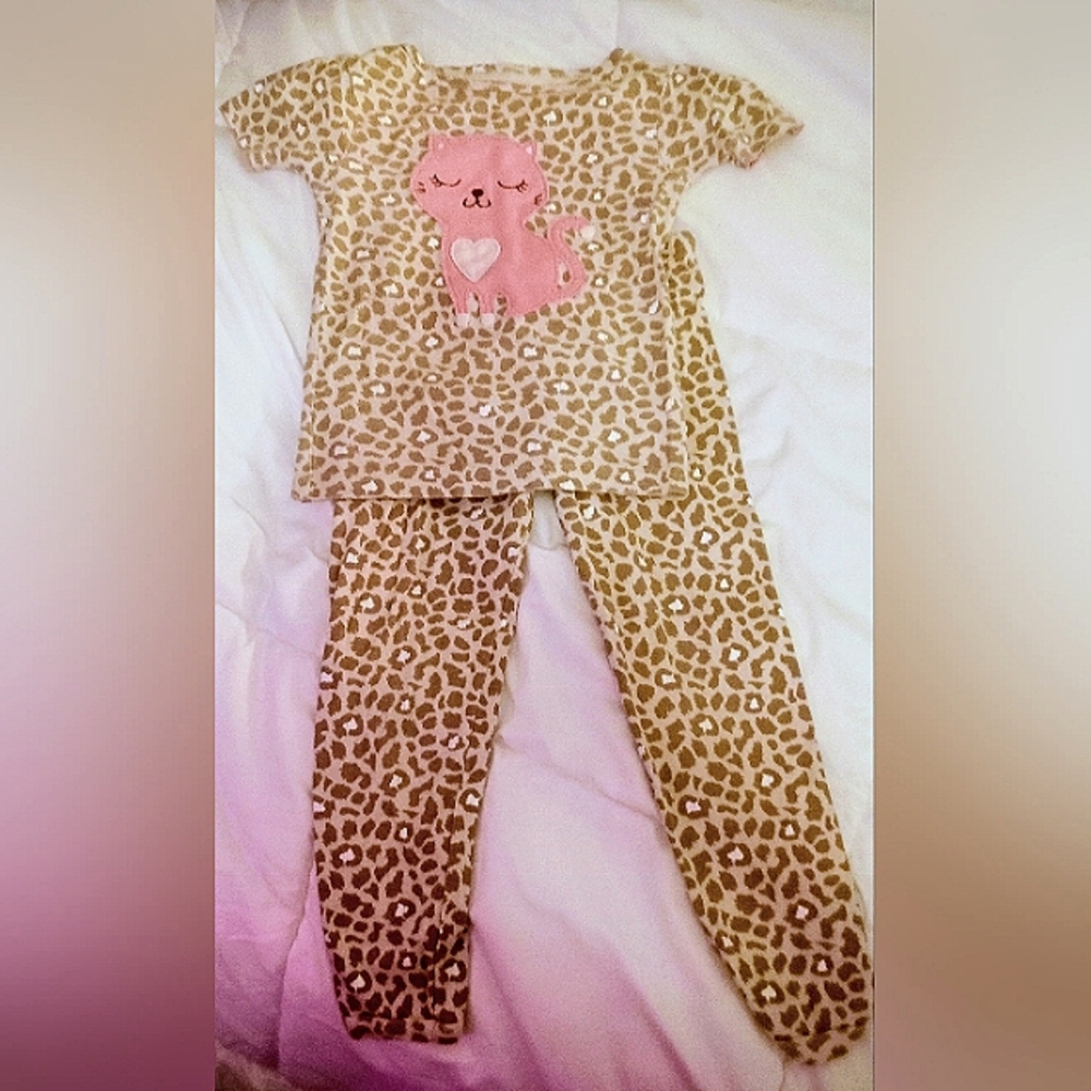 Cute Cat Print Kids Pajama Set